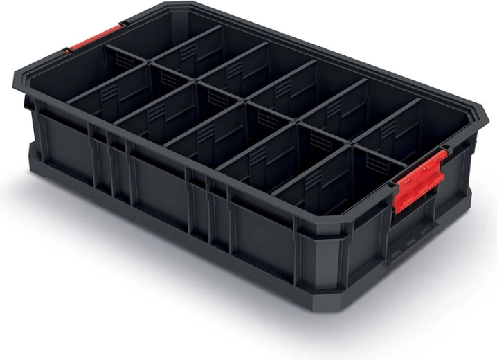 Modular transport box with dividers 520 × 327 × 125 mm