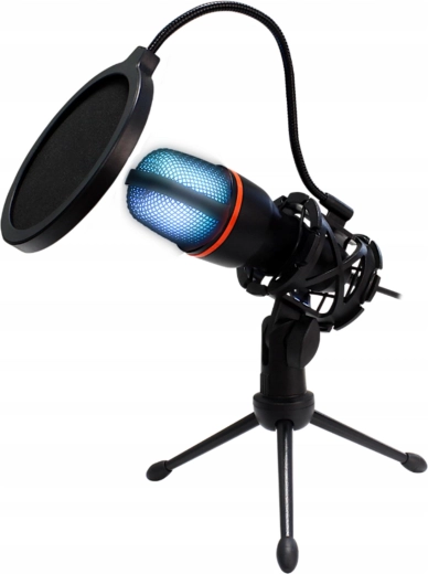 Studio USB condenser microphone with RGB backlighting