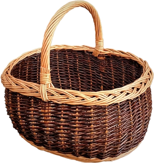 Голяма лакирана плетена кошница за кола 45 × 35 × 40 см