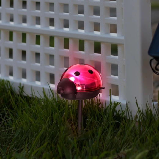 Solar LED garden light, ladybug, with cool white light - 1 piece