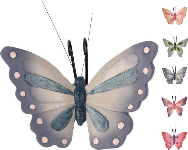 Hanging butterfly decoration made of polystone 13 × 10.5 × 5 cm – mix of colors