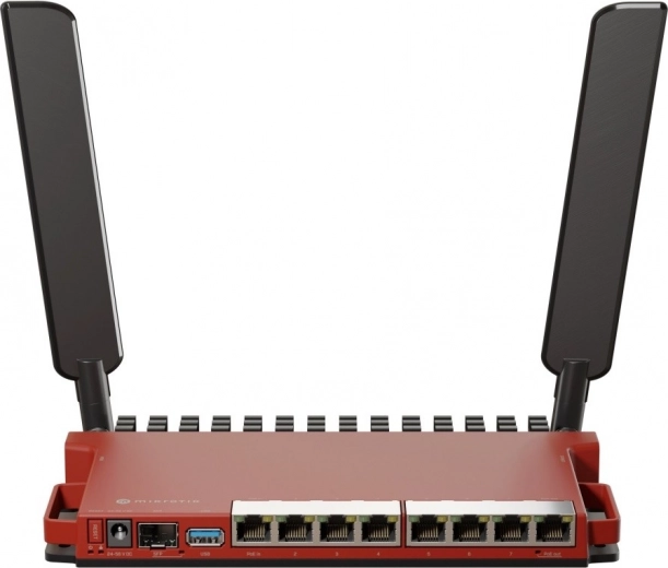 Wi‑Fi 6 router with external antennas and rich connectivity