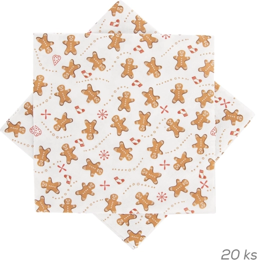 Paper napkins Gingerbread 33 × 33 cm, 20 pcs