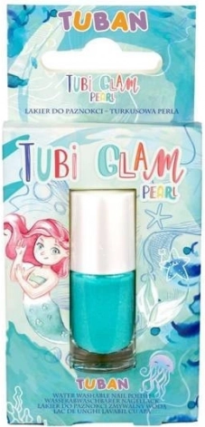 Pearlescent nail polish Tubi Glam turquoise