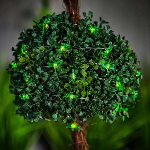 Solar LED string lights with butterflies, 25 LEDs, warm white, 2.4 m