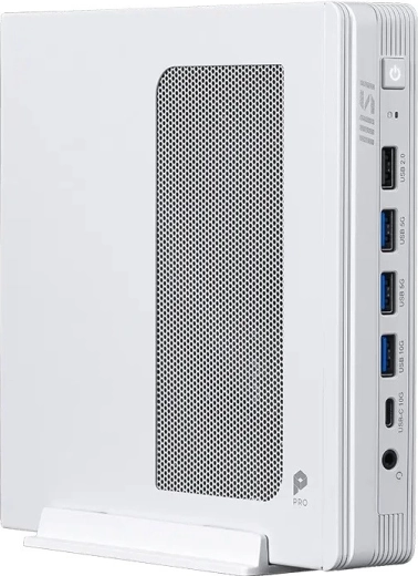 Компактен компютър PRO DP10 с Intel Pentium G7400, Wi‑Fi, без ОС, бял