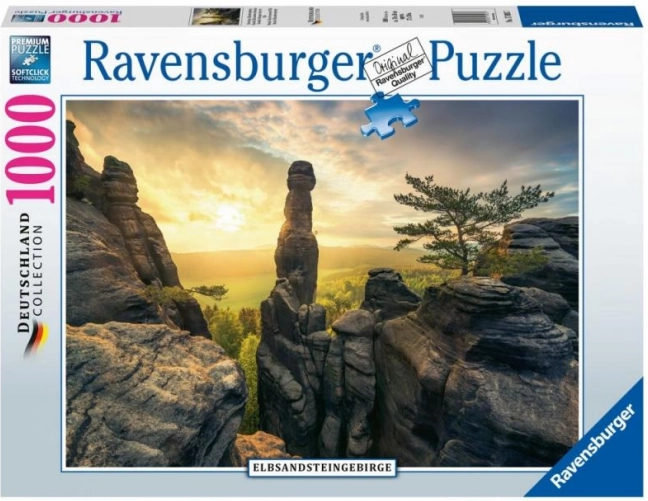 Puzzle Elbe Sandstone Mountains at Dawn 1000 pieces RAVENSBURGER