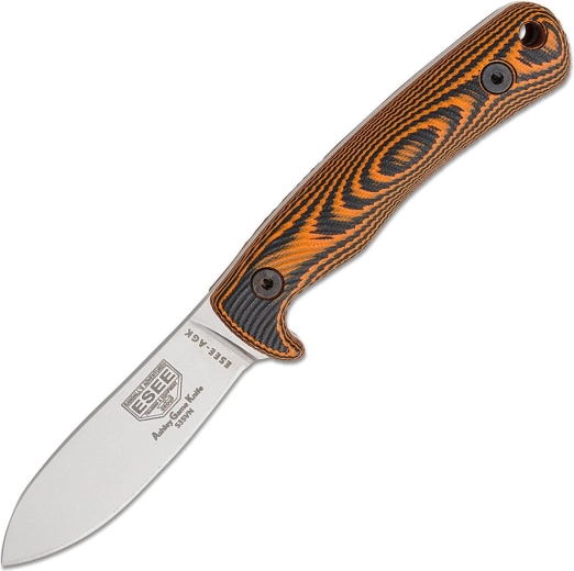 ESEE AGK Hunting Knife with CPM S35VN Blade, Stonewash, G10 Handle