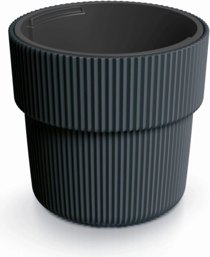 Milly planter with insert 39 cm – anthracite, self-watering plastic cover