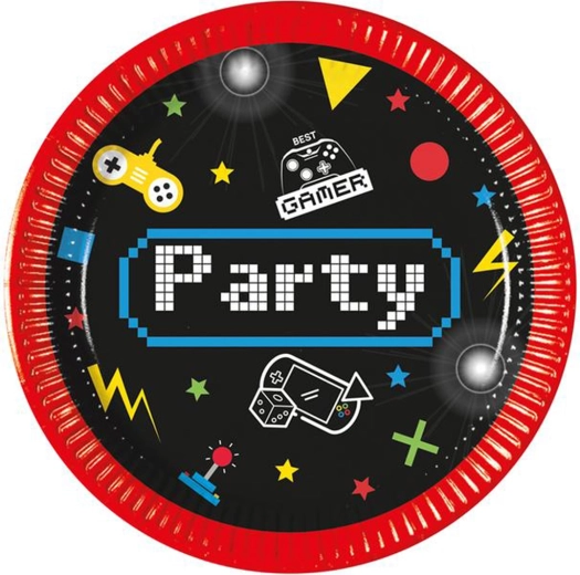 Gamer Paper Plates 20 cm, 8 pcs