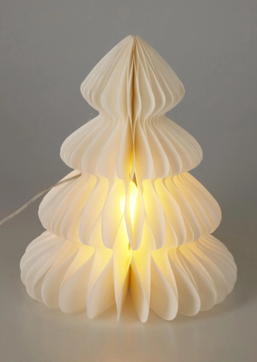 illuminated paper Christmas tree with timer 28 cm, warm white