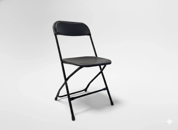Folding catering chair, black