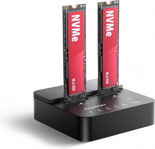 Axagon Clone Master докинг и клонираща станция USB-C 3.2 Gen 2x2 за 2× NVMe M.2 (20 Gbps)