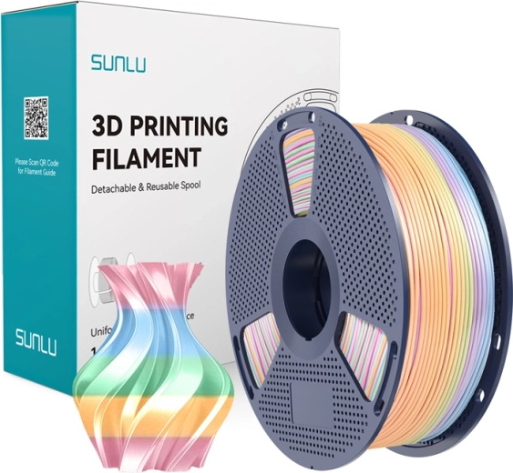 Sunlu PLA+ silk филамент дъгов 04 1,75 mm 1 kg