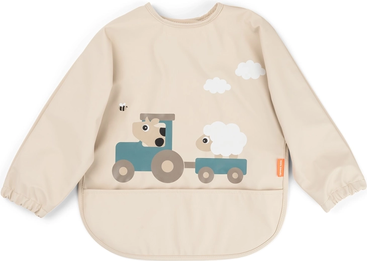 Done by Deer лигавник с ръкави и джоб Tiny farm пясъчен