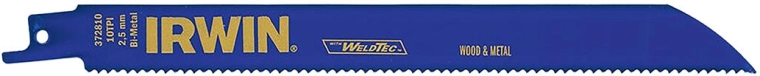 Reciprocating saw blades for metal and wood 200 mm, 10 TPI (5 pcs) IRWIN