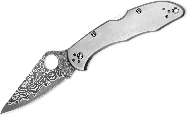 Джобен нож Spyderco Delica 4 Titanium Damascus 7,4 см