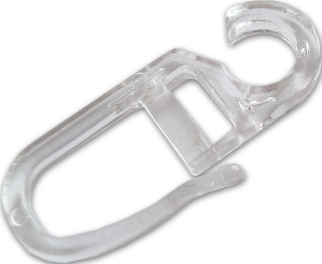 Прозрачни кукички за пердета, пластмаса, опаковка 10 бр.