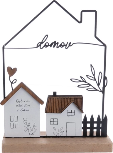 Home House Decoration Made of Wood and Metal 17 × 5 × 22 cm