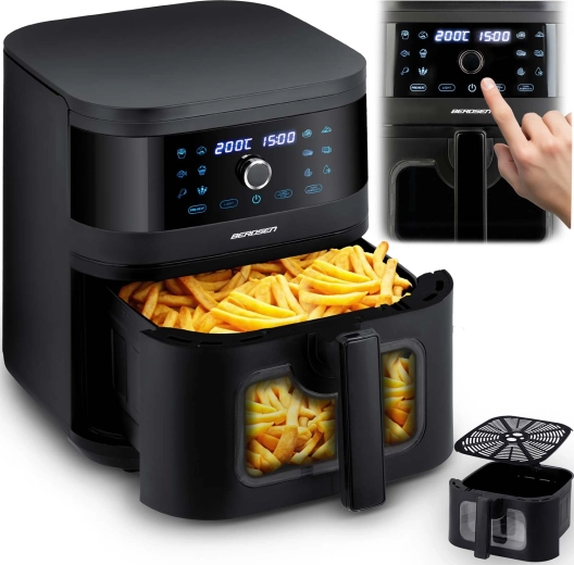 Фритюрник с горещ въздух 8 л 1700 W с прозорец BERDSEN