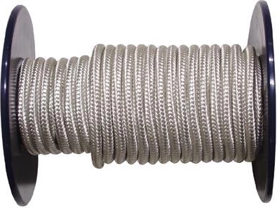 Polyamide braided rope with core, 8 mm, white, 100 m