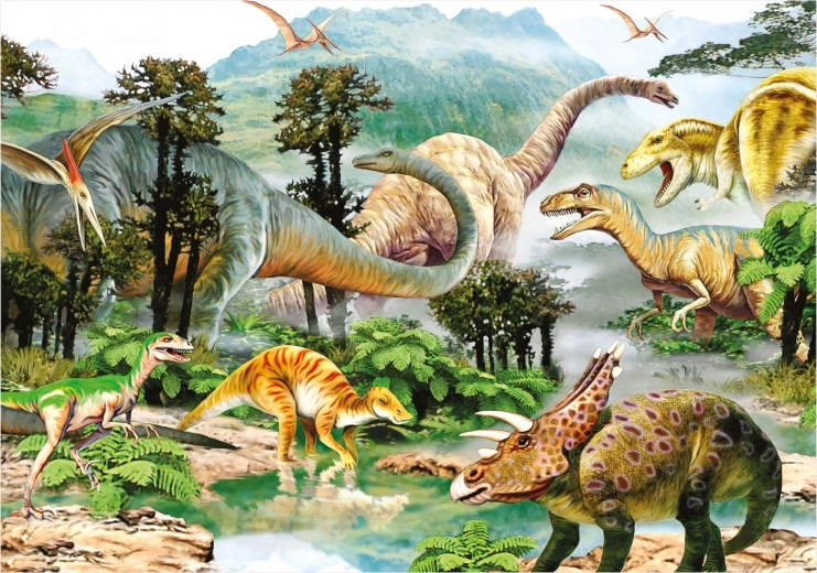 Пъзел Dino Животът на динозаврите 100 XL части