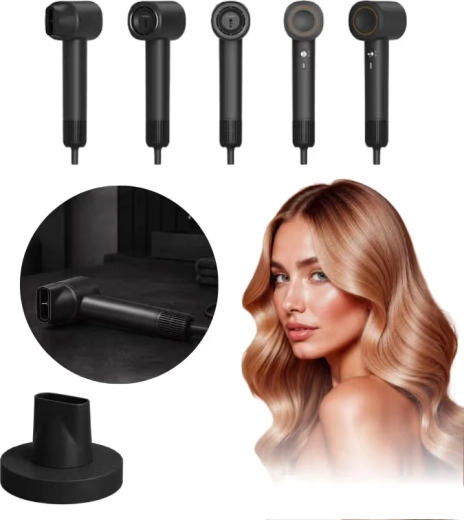 Multifunction 5-in-1 Hair Dryer with Ionization, Black