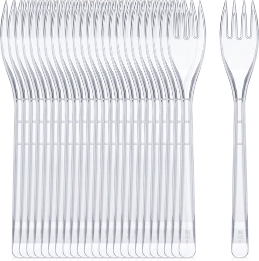 Transparent Reusable Plastic Forks 17.5 cm (25 pcs)
