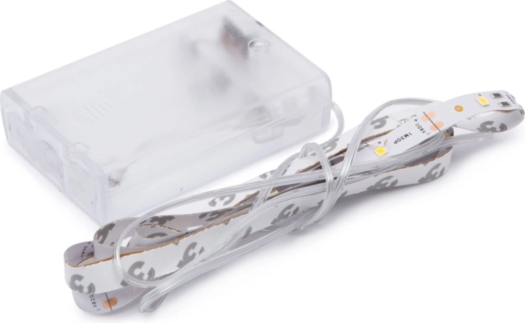 LED лента с топла бяла светлина, 1 м, захранване с AA батерии