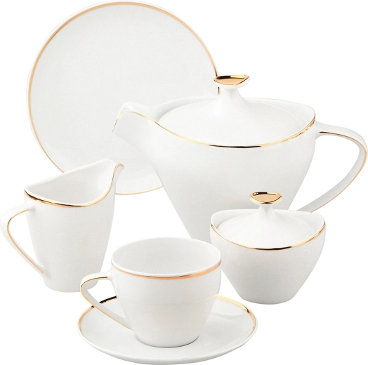MariaPaula Moderna Gold coffee set for 6 people (21 pieces)