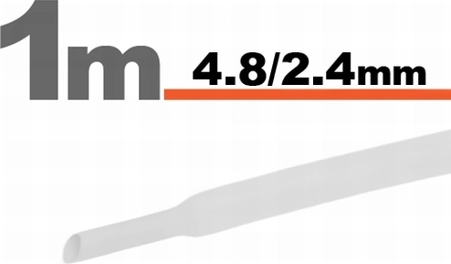 Бяла термосвиваема тръбичка 4,8/2,4 mm