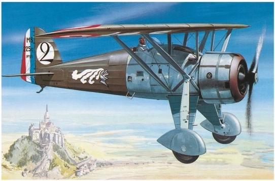 Модел Morane Saulnier MS 225 1:72 9,2x15,4 см в кутия 25x14,5x4,5 см