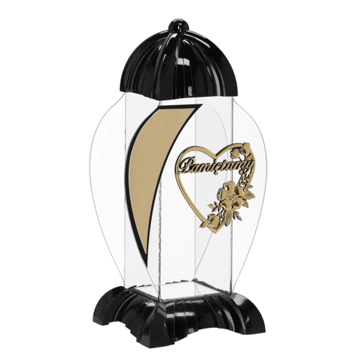 Art Deco Heart Lantern Black - 1 piece