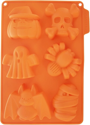 Six Halloween shapes in one mold
