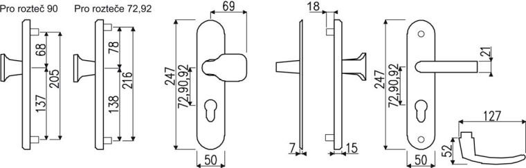 Защитен обков RICHTER R.101, междусевие 90 мм, сребърен елокс