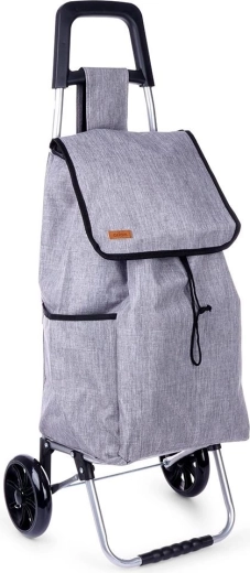 Shopping trolley with fabric bag 40 L, grey