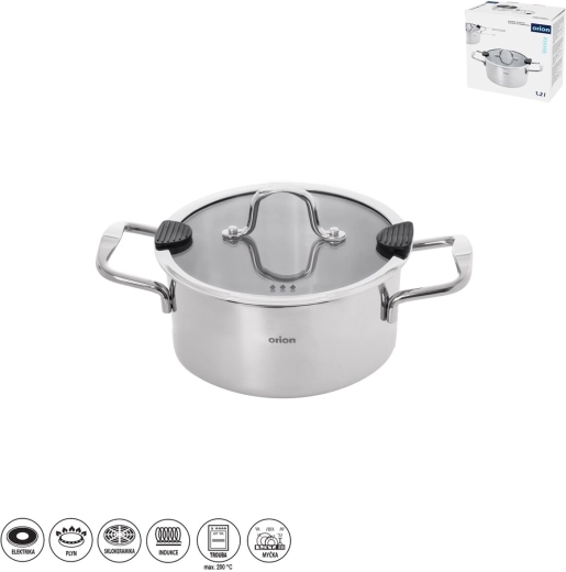 Stainless Steel Saucepan Venice 1.2 L with Glass Lid