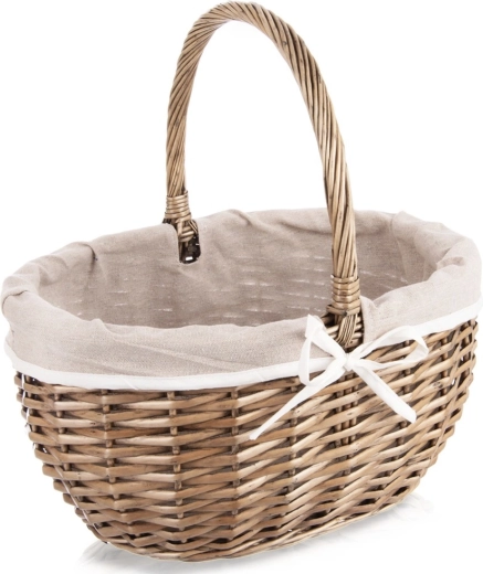 Wicker picnic basket with fabric liner 40 × 31 × 40 cm