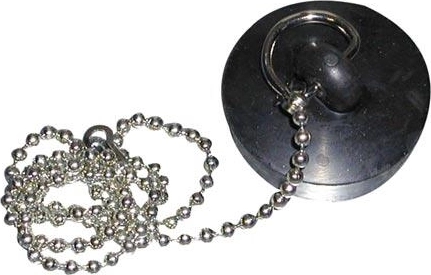 Colored sink stopper 43 mm with chain