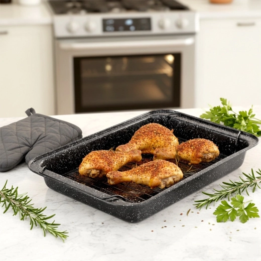 Removable rack for healthier baking