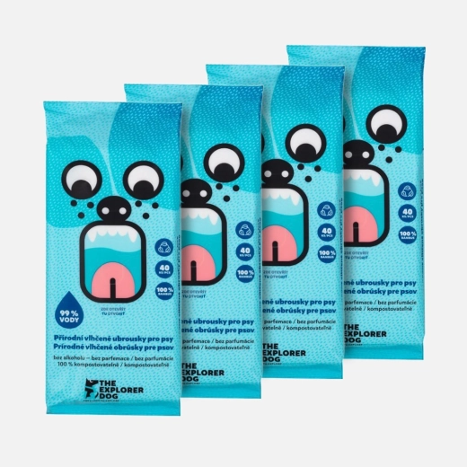 Explorer Dog natural wet wipes for dogs 4 × 40 pcs
