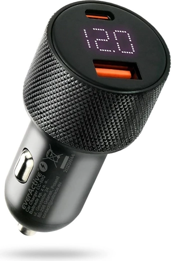 EVERACTIVE 75 W Car Charger with USB-C PD and USB-A QC 3.0