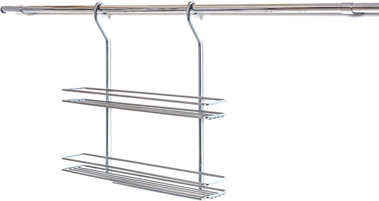 Hanging two-tier shelf made of chrome-plated steel 37 × 37 × 9 cm