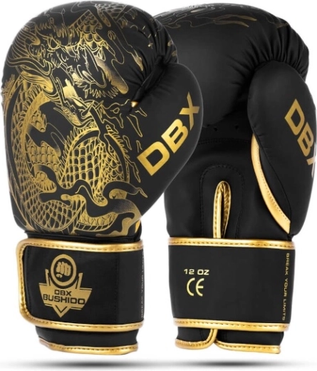 Боксьорски ръкавици DBX Bushido Gold Dragon – 12oz