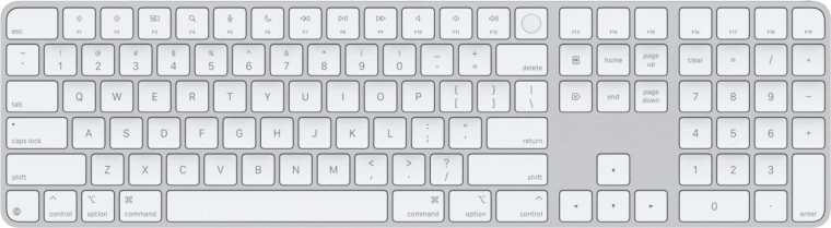 Magic Keyboard с Touch ID и цифрова клавиатура (EN US, бели клавиши)