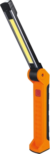 Solight работна акумулаторна LED лампа 500 lm + 70 lm (COB, USB-C) черно-оранжева