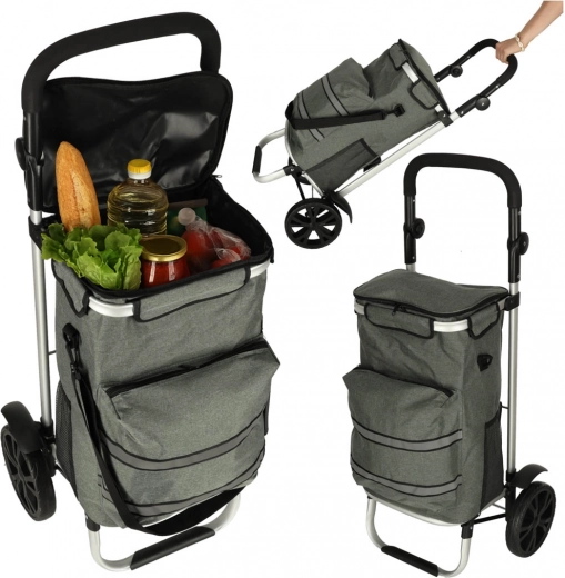 Shopping trolley bag with 100 cm frame – grey