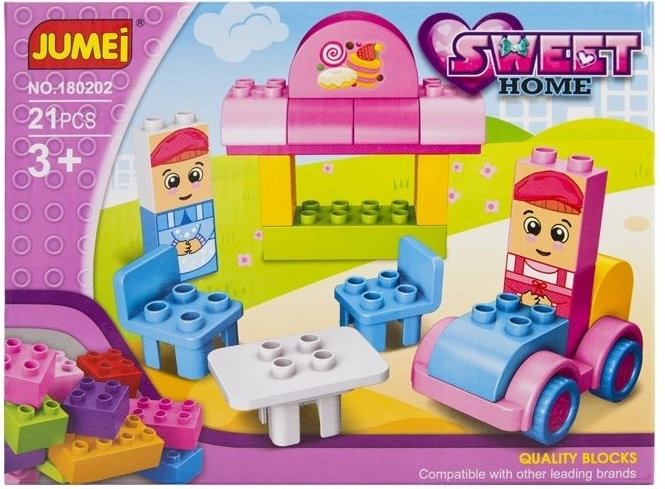 Конструкторни кубчета Jumei Sweet home сладкарница 21 части 26 × 19 cm - 1 брой