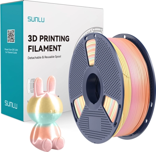 Sunlu PLA+ копринен (silk) филамент, дъгов 1,75 mm 1 kg
