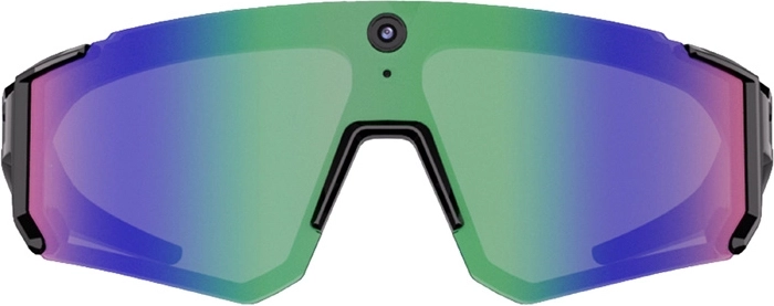Colmi V06 AI smart sports glasses with camera – black with blue lenses